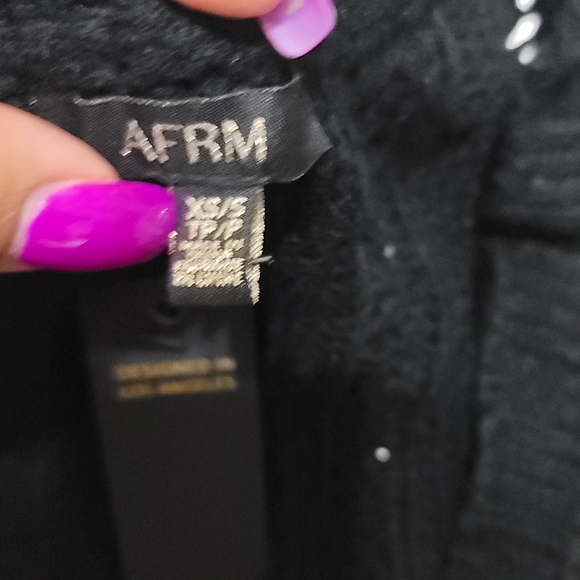 AFRM Boston Black Chunky Cable High Low Sweater - Picture 6 of 7